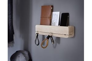 ‎NATUHR Natuhr Schlüsselbrett Ablage Holz Schlüsselhalter Schlüsselleiste (Eiche gekalkt)