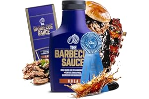 ‎THE BARBECUE SAUCE ORIGINAL REZEPTUR THE BARBECUE SAUCE "COLA" | BBQ Sauce auf Pflaumenbasis | Zimt-säuerliche BBQ Soße für Pulled Pork, Burger & Ribs | Cola-Grillsauce | Perfekt als Dip, Glasur & Marinade | GELD-ZURÜCK GARANTIE | 390g