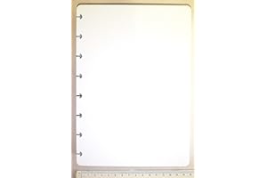 TIPOME Refill Ricarica 200 Fogli con fori a T a forma di fungo disc bound planner - A5 14,5x20,5cm. Carta Fsc bianca spessa 120gr - DIN A5