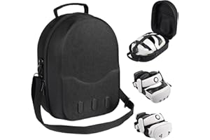 TIGOJH Große Hartschalen-Tragetasche für Oculus/Meta Quest 3, passend für offizielles VR-Headset mit Elite Strap & Quest 3 VR-Zubehör, wasserdicht und fusselfrei, Aufbewahrung für Reisen und Zuhause, Schwarz