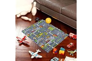 iuiiaii Car Play Mats for Kids, Durable Car Rug Soft and Aesthetically Pleasing Road Mat for Toy Cars, Suitable Indoor Gaming and Entertainment Rooms As Well As Classroom Activities