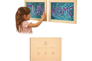 ODOXIA Jouet sensoriel anti-stress pour enfants atteints d'autisme et de TDAH - Tableau sensoriel à paillettes rabattables pour autistes - Tapis mural sensoriel en tissu à paillettes