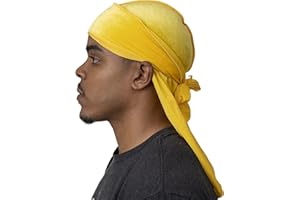 Veeta Superior Velvet Durag – Weiche Samt-Durags für Männer und Frauen, Lange, doppelt breite Träger, seidiges Durag-Futter, dreifach genäht