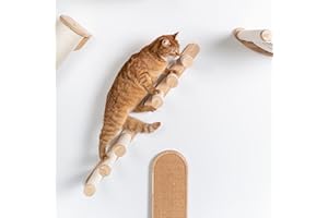 RHRQuality Zestaw schodków dla kota 2 ściany wspinaczkowe do montażu na ścianie (do 20 kg💪) 41 x 21,5 cm dla dużych kotów