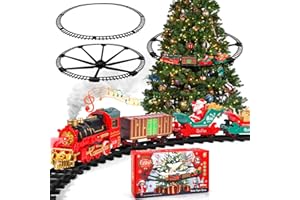 SPVN Trenino Natalizio Elettrico per Bambini, Spray e Suoni, Treno Natalizio Elettrico Intorno all'albero, Treno Magnetico Levitante per Bambini 3+