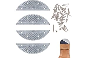 GGOUPTY Metal Shoes Heel Plates Heel Sole 2 Pairs Guard Repair Pads with Screw Nails Heel Replacement Taps for Boots Shoes