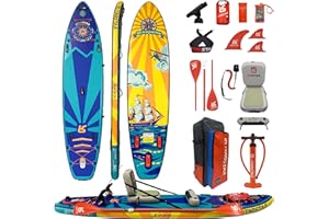 iTAOSTAR Journey 350cm×86cm Aufblasbares Stand Up Paddle Borad mit Sitz, Extrabreit Inflatable Paddling Board für Anfänger, Aufblasbare SUP Board mit Komplettes Zubehör Allround Surfbrett für Yoga