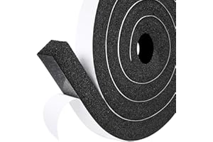 fowong Foam Seal Tape, 25mm(Width) X 25mm(Thick), Open Cell and Low Density Door Insulation Strip High Resilience Air Conditioner Flame Resistance (2 Rolls with Total 4M Long)