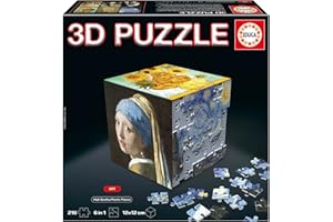 Educa - 3D Puzzle Arte | Puzzle 3D con Forma de Cubo de 216 Piezas en Total | Estructura: Base montable Cubierta por 6 Puzzles de 36 Piezas | a Partir de 14 años (20123)