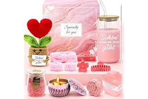 Gåvor till flickor, födelsedagspresent till bästa vän, 12 delar, rosa | Tack present med presentförpackning för tonåringar, fru, bästa vän, kollega, syster, dotter