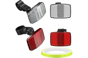 VICDUEKG Réflecteur de Vélo Avant et Arrière avec Support de réflecteur réglable, Catadioptre Vélo avec Bande Réfléchissante pour Roue de Vélo de Montagne de Moto