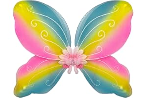 CARNAVALIFE Alas de Hada Duende Elfo Niña Mujer, Alas para Disfraz Hada Niña Mujer, Alas de Hada Niña Adulto, Disfraz Princesa,Alas de Mariposa,Alas de Campanilla (ala Hada Multicolor)