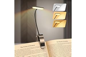 SOTIPEVS Reading Lamp Book Clamp with 20 LEDs, Touch Operation Book Lamp with 3 Colour Temperature Modes & Continuously Dimmable, 100 Operating Hours USB Rechargeable Clamp Lamp, 360° Neck Reading Light for