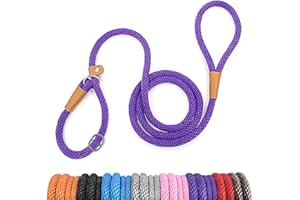 lynxking Schleppleine für Hunde Hundeleine Retrieverleine Führleine Zugleine für kleine mittelgroße große Hunde (Purple, Zugstopp-1.3cm x 240cm)