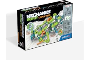 Geomag - Mechanics Gravity Loops & Turns - Juego Educativo y Creativo para Niños - Bloques de Construcción Magnéticos, Circuito con Bloques Magnéticos - Juego de 130 Piezas