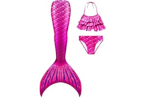 shepretty Coda di Sirena con Bikini per Bambina Set Bikini
