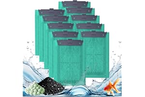 Gufastoe Cuscinetti di ricambio compatibili con filtri Tetra EasyCrystal 250, adatti per EasyCrystal FilterBox 300, 10 pezzi di ricambio con carbone attivo e zeolite aggiunti