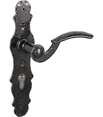 Amig - Poignée De Porte | Plaque Martelée | 280 x 45 mm | Trou De Serrure À 90 mm | Idéal Pour Augmenter L'Intimité Dans Une Pièce | Plaque En Acier