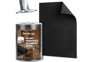 Filtro Cappa Cucina Universale ai Carboni Attivi 50x100 cm | Telo Antigrasso Antiodore Ritagliabile | Filtri per Cappa Cucina a Ricircolo | Compatibile con Tutte le Cappe Aspiranti | Made in Italy
