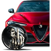 2 Stemmi Alfa Romeo Nero E Rosso 74mm - Per Cofano Anteriore E Posteriore | Compatibile Con 147, 156, 159, Mito, Brera