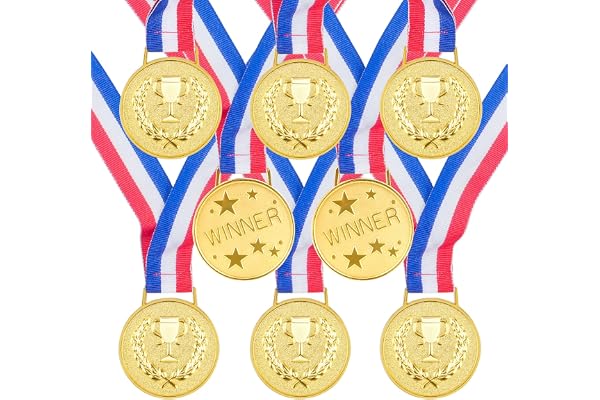 SZSIQI 8 Pcs Medaille Enfant, Medaille Personnalisable, Médailles pour Enfants, Médailles de Gagnant d'or pour Récompenses, Sport, école, Fêtes, Récompenses