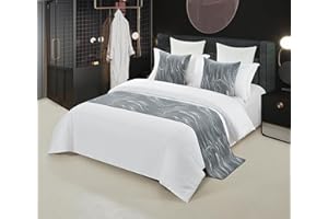 Guest Ruyunlai Bed Runner Luxury Hotel Grade grey 240X45cm for 1.8m Bed Elegant comfortable Fabric with Wrinkle-Free and Premium Finish