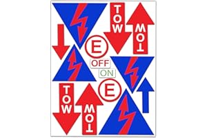 Biomar Labs® 14pcs Pegatinas AC DC On Off Tow Arrow Flechas Remolque Parachoques Extintor de Incendios Vinilo Adhesivo Autos Coches Motos D 27