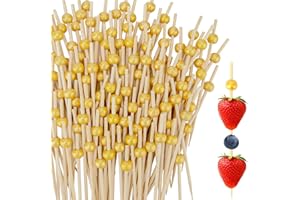 PSXUIE 200 Piezas Palillos para Aperitivos,Palillos para Aperitivos Navidad,Palillos Navidad,Palillos,Pinchos para Aperitivos,Brochetas Navidad,Palillos De Coctel Dorado,Palillos Decorativos,Palillo