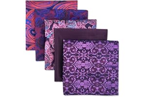 S&W SHLAX&WING Shlax&Wing 5 Pieces Assorted Mens Pocket Square Set Handkerchiefs