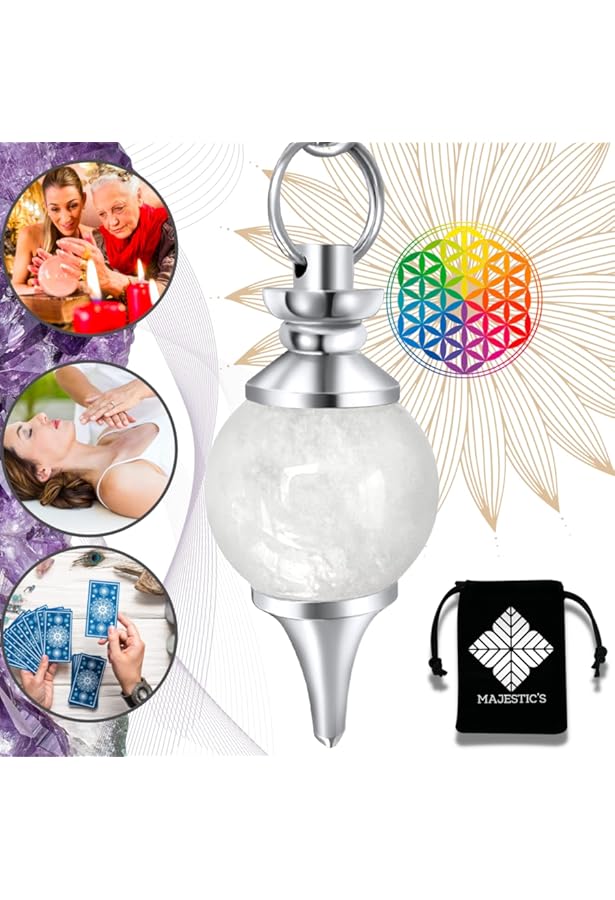 Pendolo Divinatorio In Pietra Di Luna - Per Radiestesia, Magia E Reiki, Confezionato In Astuccio, Garanzia A Vita - Foto 3