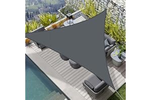 HENG FENG Sun Shade Sail Triangle 3.6x3.6x3.6m Waterproof PES Polyester Canopy Awning Sunscreen with 98% UV Block for Outdoor Patio Garden Anthracite