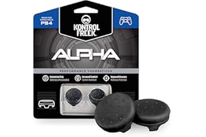 ‎KONTROLFREEK KontrolFreek Alpha Performance Thumbsticks für PlayStation 4 (PS4) und PlayStation 5 (PS5) | 2 x Kurz Konkav | Schwarz | Thumb Grips