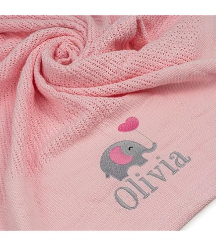 Personalised Luxury Baby Blanket - Embroidered Star Design For Newborn Boy Or Girl Gift