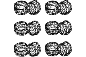 Kaizen Casa Handgefertigte Dekorationen, schwarze Serviettenringe, Set mit 12 Metallgittern, für Hochzeiten, Dinnerpartys oder den täglichen Gebrauch