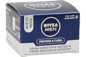 NIVEA MEN Protege & Cuida Crema Hidratante Intensiva (1 x 50 ml), crema facial hidratante con aloe vera, crema para hombres con la piel muy seca, nutre e hidrata