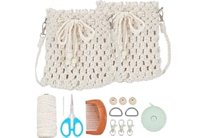 FREEBLOSS Juego de 2 bolsas Macrame Kit para principiantes Macrame Boho Trenzado a Mano para Mujeres Niñas Kit Macrame para Adultos Principiantes