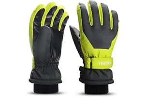 ThxToms Kids Winter Ski Gloves Snow | Windproof, Waterproof and Warmth | PU Palm Thicken Cold Weather Gloves -15℃ | Outdoor Sports Snowboard Bikes | Boys and Girls 4-13 years old