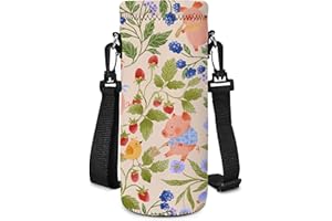 Piyycur Universal Bottle Holder with Adjustable Belt (500ml/750ml/1000ml) - Neoprene Thermal Bottle Case for Sports, School, Travel (Maialino Rosa, 1000ml(34oz))