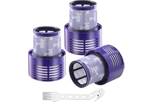 LIAILA 3 pièces filtres et 1 pinceau de nettoyage pour Dyson V10 SV12, pour la série V10 Cyclone, Absolute, Animal, Motorhead, Total Clean. Convient pour le filtre Dyson V10, remplacez # DY-969082-01