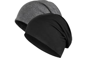 Kiiwah 2 Pezzi Berretto Invernali da Uomo Donna, Berretti Cappello Skull Cotone Slouch Beanie Unisex Berretto Sportivo Caldo per Tutte Le Stagioni Sci Ciclismo Allenamento