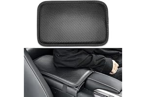 CGEAMDY Coussin d'Accoudoir Voiture Universel, Housse en Fibre de Cuir pour Console Centrale de Voiture, Accessoires de Protection IntéRieure pour la Plupart des Voitures, Suv Et Camions (Noir)