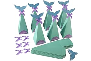 MengH-SHOP Dekoracyjne pudełka prezentowe w kształcie syrenki, na urodziny, imprezy tematyczne dla dzieci, wesela na plażę, wieczór panieński lub baby shower (20 sztuk)