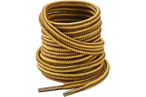 CCSOFTIME 2 Pairs Round Boot Laces,Heavy Duty Work Boot Laces for Work Boots,4.5mm Walking Boot Laces for Walking Boots,Steel Toe Cap Safety Boots,Durable Hiking Boot Laces for Women Men Kids