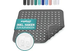 ‎ENGELBACH Engelbach® Duschmatte rutschfest 53x53cm inkl. 2 Haken - Antibakteriell & BPA-frei - Duscheinlage, Antirutschmatte - Waschmaschinen geeignet und schimmelresistent