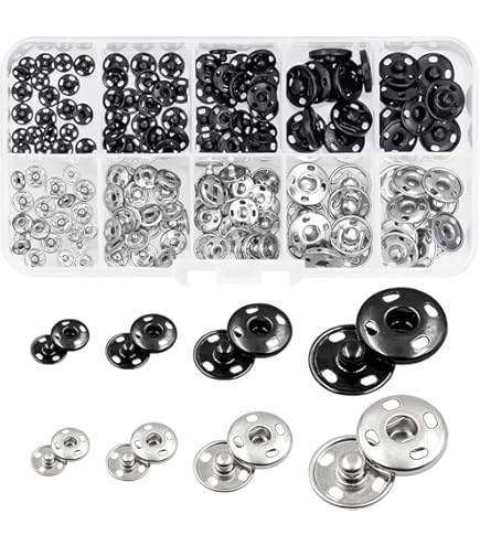 Bouton Pression Plastique Lot De 36 Boutons Pression Invisibles - 3 Tailles (7.5/10/12.5mm) - Transparents Bouton Pression A Coudre