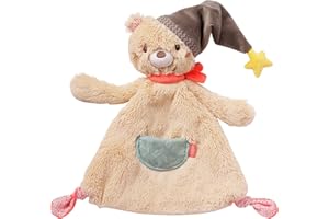 ‎FEHN Fehn Schmusetuch Baby Schnuffeltuch mit Bär Köpfchen - Kuscheltuch für Neugeborene - Kuscheltier Spielzeug Stofftier - Plüschtier Stofftuch zum Kuscheln für Babys und Kleinkinder ab 0+ Monaten
