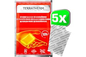 TerraTherm Chauffe-Mains - 5, 10 ou 30 Paires - Chauffe Mains de Poche 12 Heures de Chaleur, Chauffe-Mains Chauffant activés par l'aire, Chaleur 100% Naturelle, Chauffe Mains de Poche