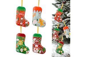 SilverChry Lata de Galletas Navidad Metal, Cajas de Lata Navidad, Tarro de Metal Dulces de Navidad, Caja de Repostería Caja para Dulces, Galletas, Moneda, Pequeño Regalo (Socks)