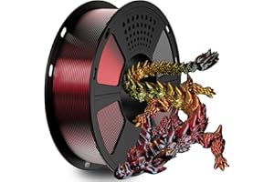 ‎GIANTARM GIANTARM Dreifarbiges Seiden PLA Filament 1.75mm(±0.02mm) 1kg, für 3D Drucker, 1 Rolle vakuumverpackt,glänzend wunderschöner dreiseitiger Farbwechseleffekt,PLA Silk tricolor, Rot+Gold+Schwarz