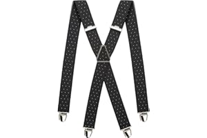 Pierrot - Bretelle Uomo Larghe Vintage - Regolabili Fino A 130cm - Garantite A Vita - Clip molto forti - Bretelle Uomo Eleganti